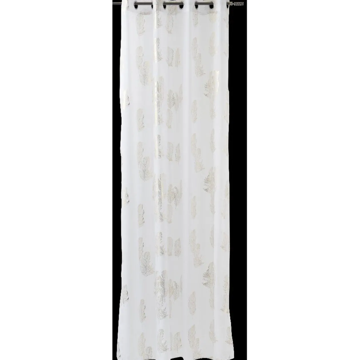 Voilage à oeillets blanc fils argentés ou dorés