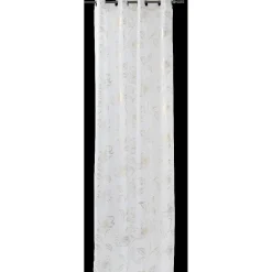 Voilage à oeillets blanc fils argentés ou dorés