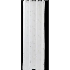 Voilage à oeillets blanc fils argentés ou dorés