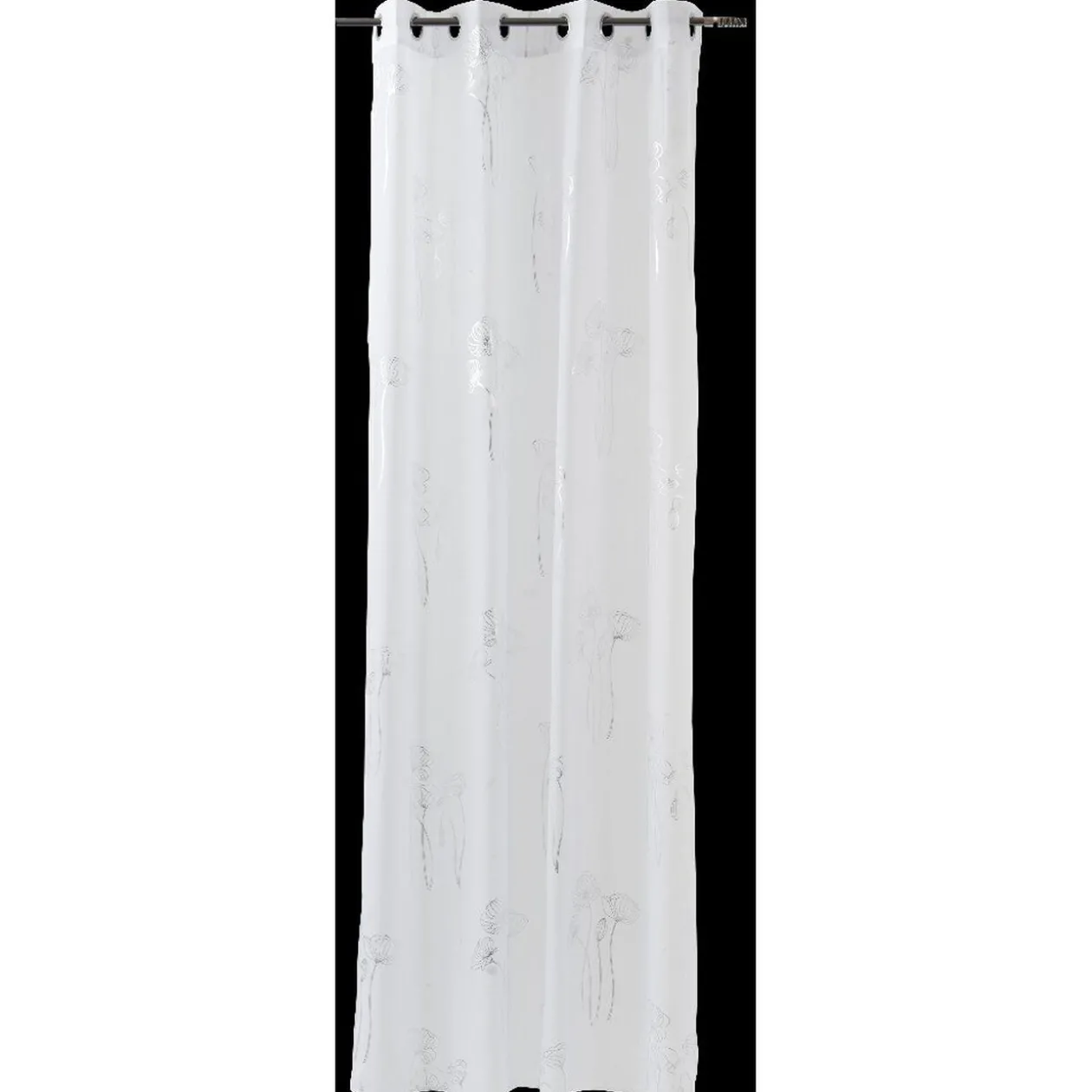 Voilage à oeillets blanc fils argentés ou dorés