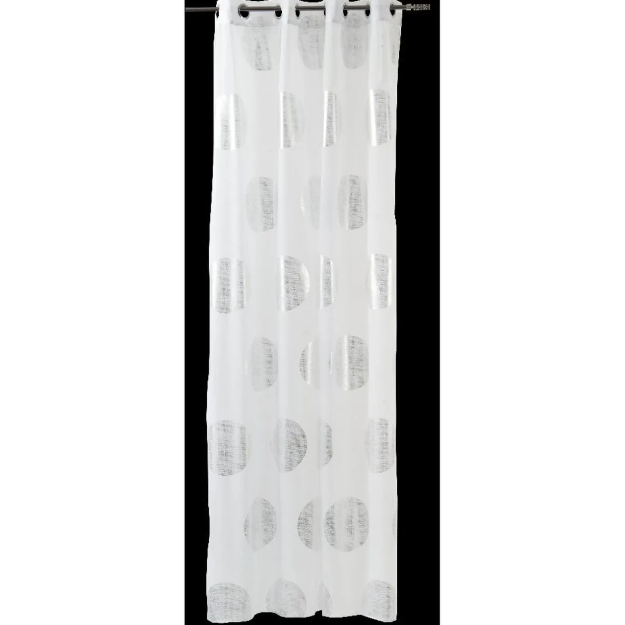 Voilage à oeillets blanc fils argentés ou dorés