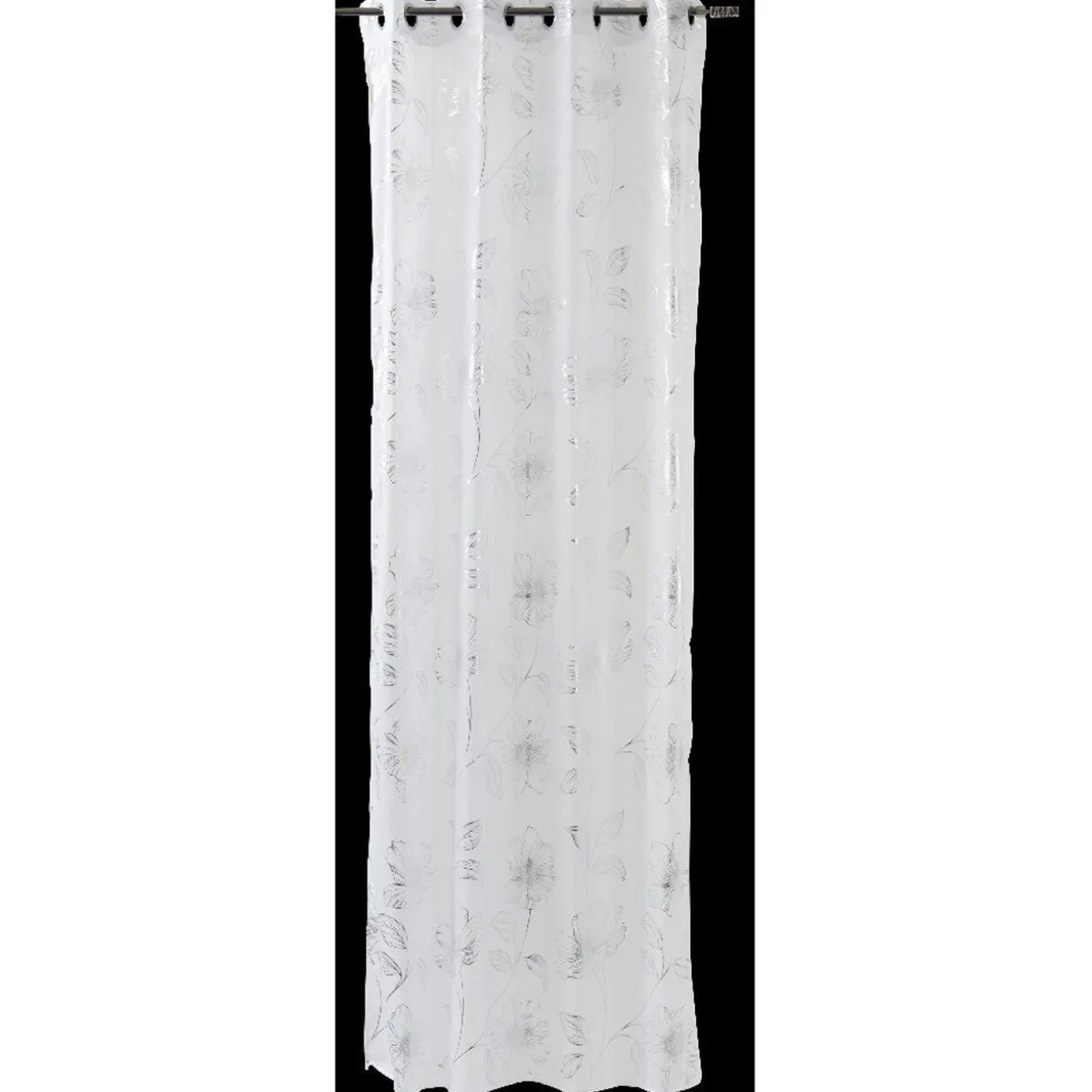 Voilage à oeillets blanc fils argentés ou dorés