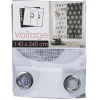 Voilage à oeillets blanc motifs ronds anthracites