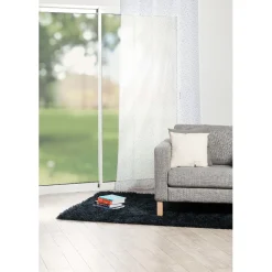 Voilage à oeillets blanc motif triangles multicolores