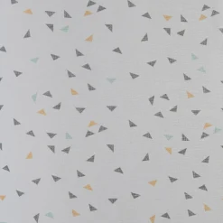 Voilage à oeillets blanc motif triangles multicolores