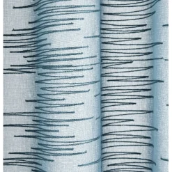 Voilage à oeillets bleu canard effet broderie zig zag