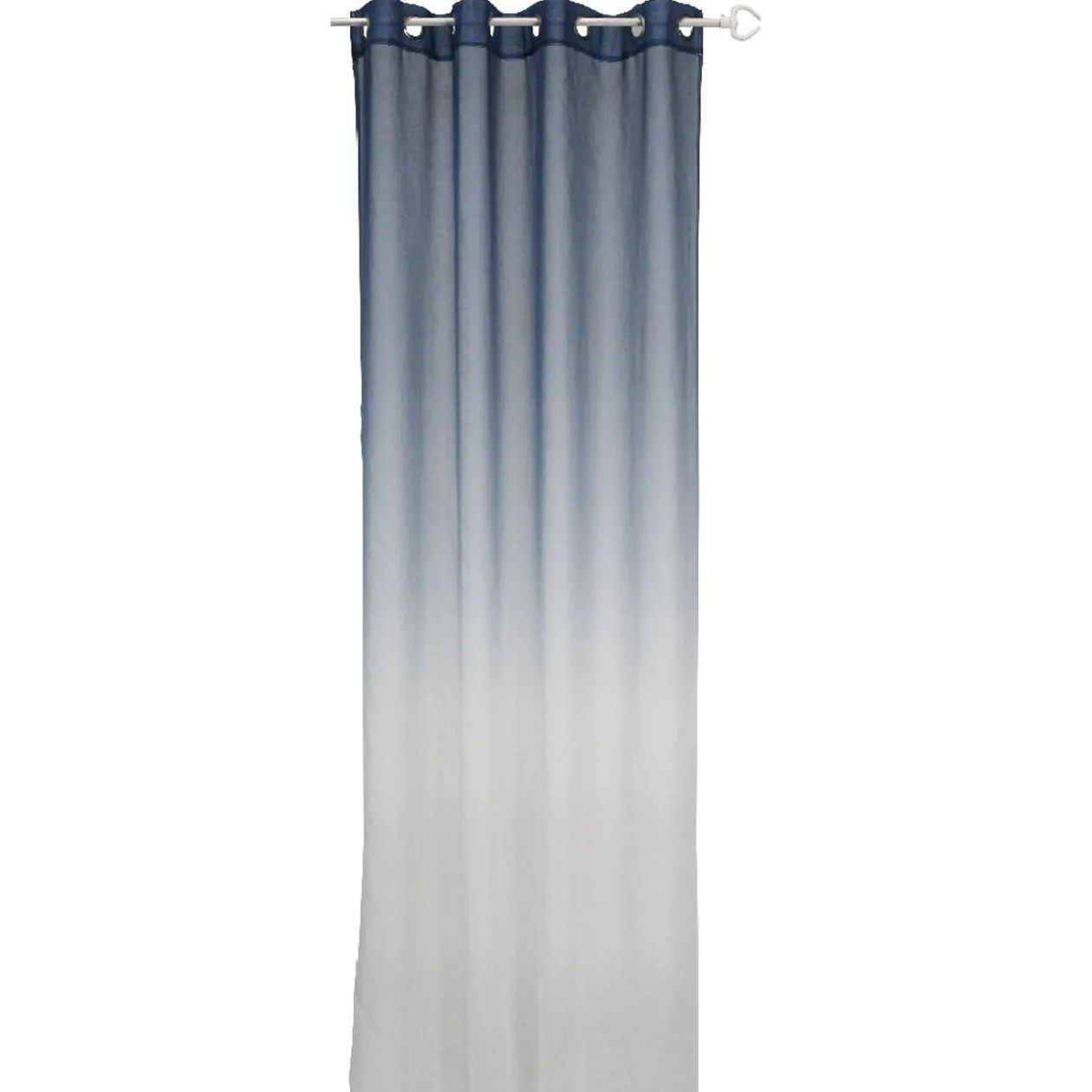 Voilage à oeillets Cyclade design tie and die blanc bleu