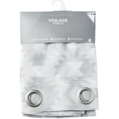 Voilage à oeillets design géométrique