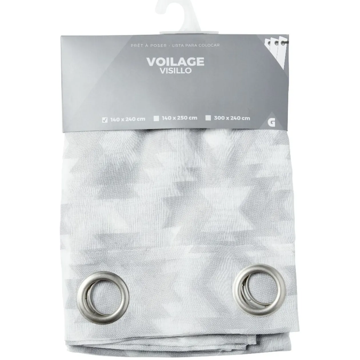 Voilage à oeillets design géométrique