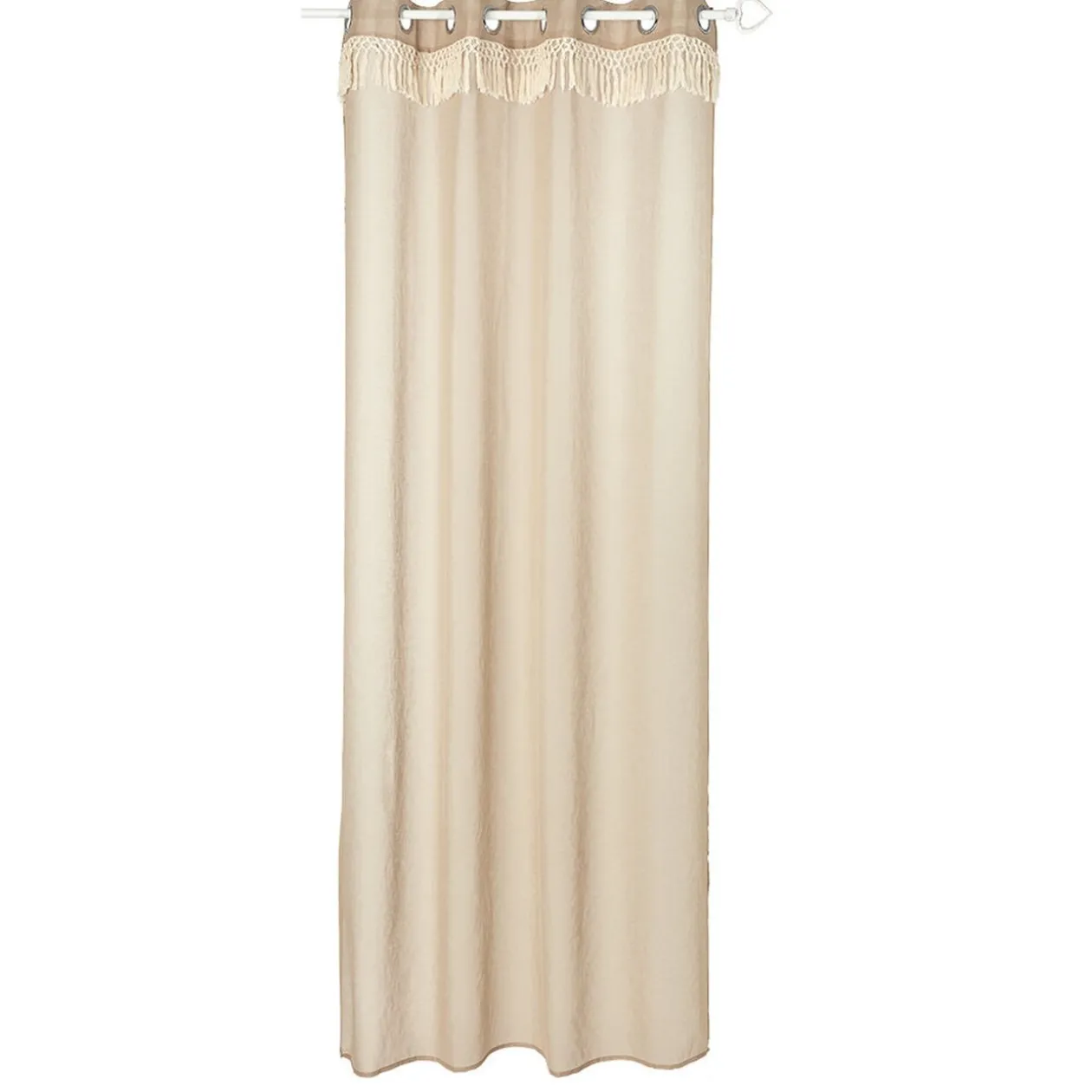 Voilage à oeillets Dolly effet sable avec franges