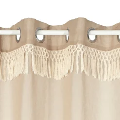 Voilage à oeillets Dolly effet sable avec franges
