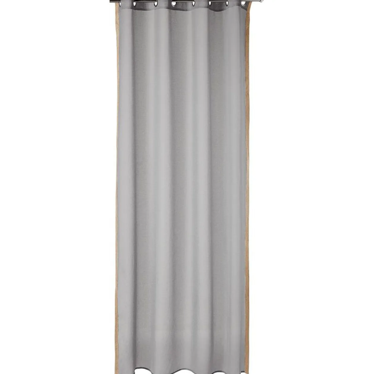 Voilage à oeillets Dolly uni avec bord en jute 140x240 cm