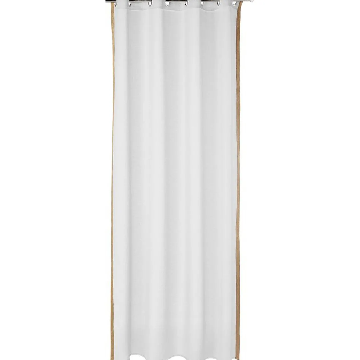 Voilage à oeillets Dolly uni avec bord en jute 140x240 cm