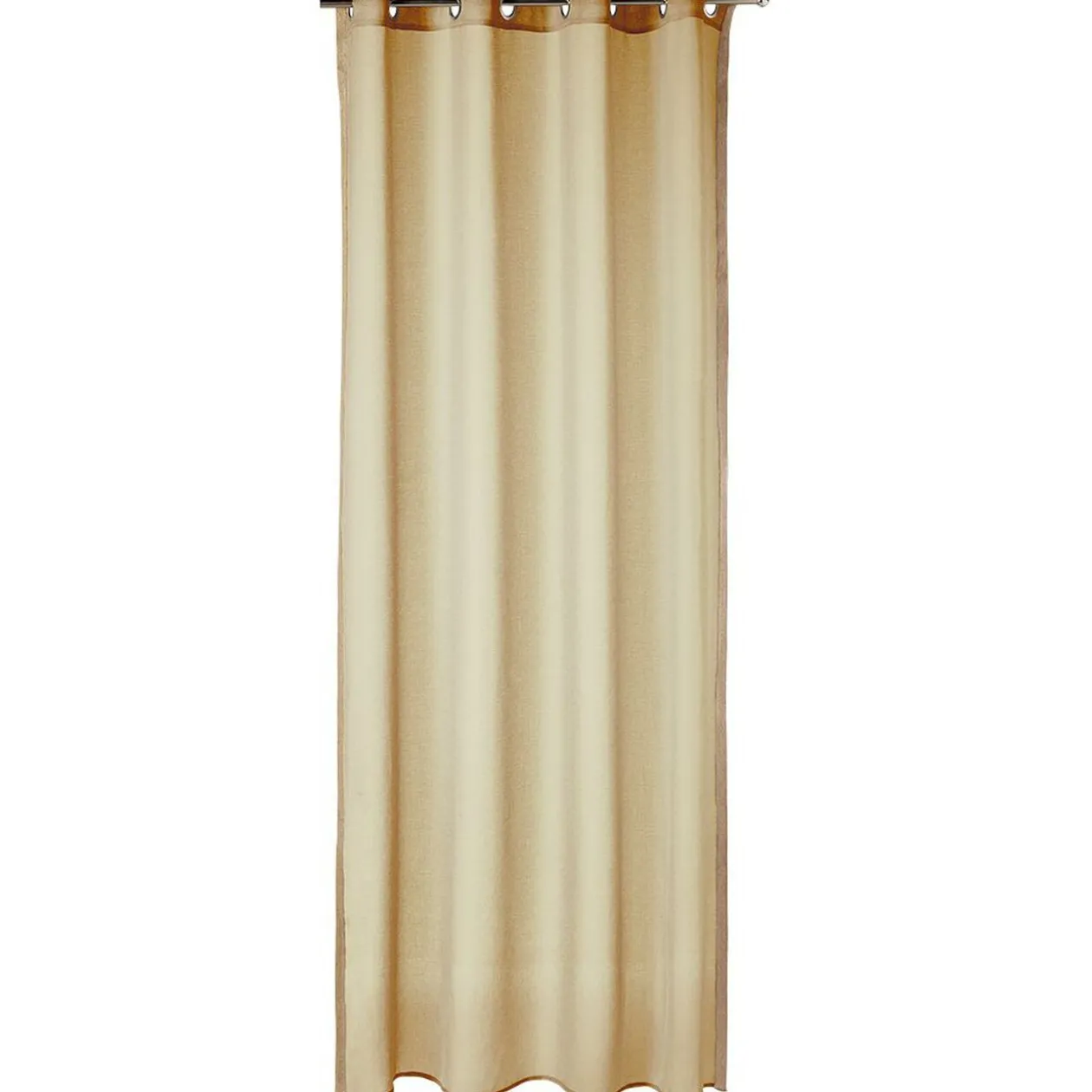 Voilage à oeillets Dolly uni avec bord en jute 140x240 cm