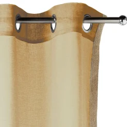 Voilage à oeillets Dolly uni avec bord en jute 140x240 cm