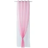Voilage à oeillets double uni rose et blanc