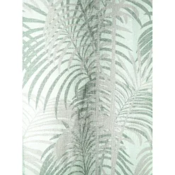 Voilage à oeillets effet lin imprimé feuille