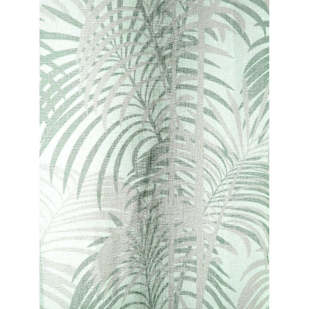 Voilage à oeillets effet lin imprimé feuille