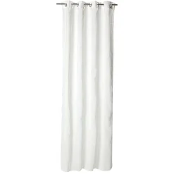 Voilage à oeillets effet lin uni à motifs x2