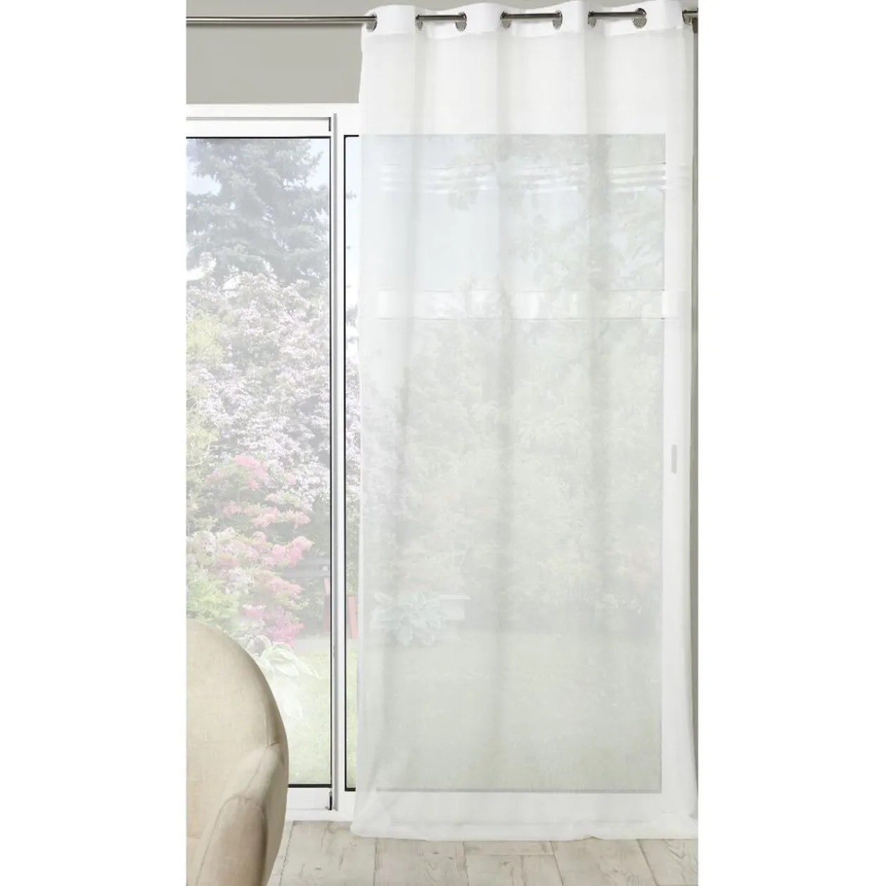 Voilage à oeillets fantaisie blanc 140x260cm