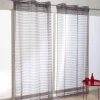 Voilage à oeillets gris design rayures