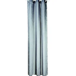 Voilage à oeillets gris et larges rayures verticales