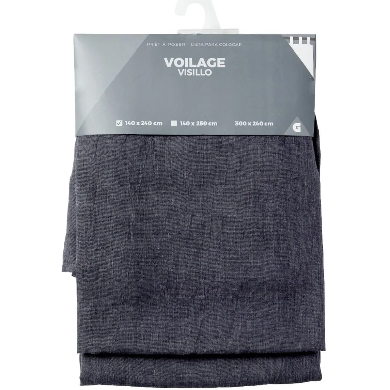 Voilage à oeillets gris foncé