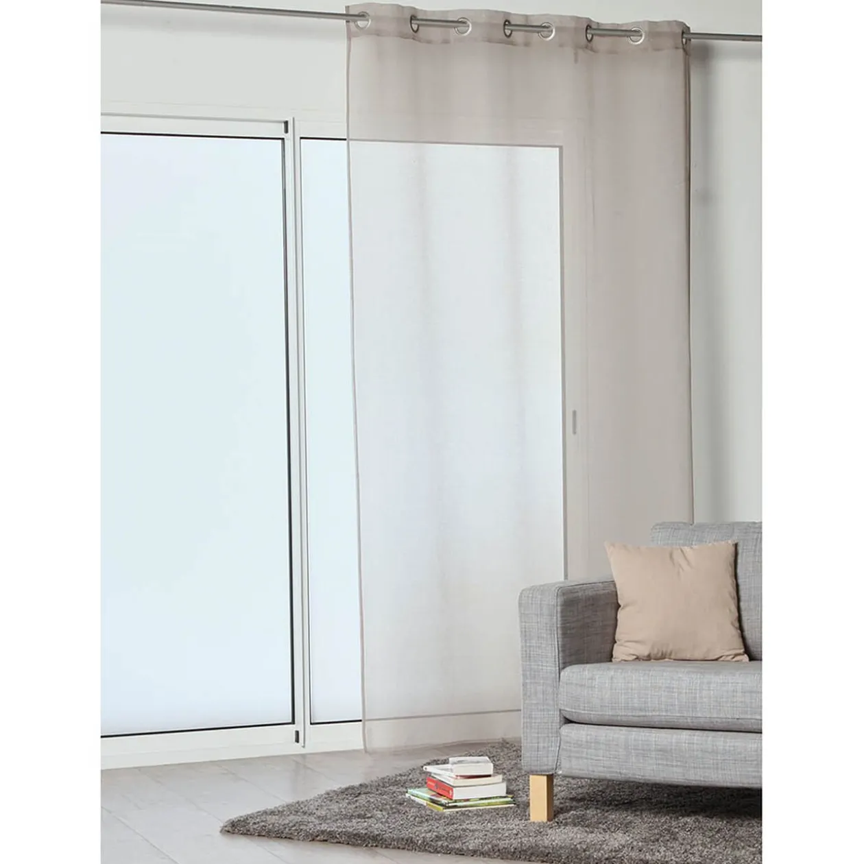 Voilage à oeillets gris taupe