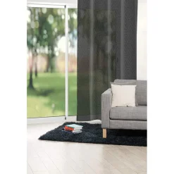 Voilage à oeillets imprimé géométrique gris zig zag losange 140x240 cm