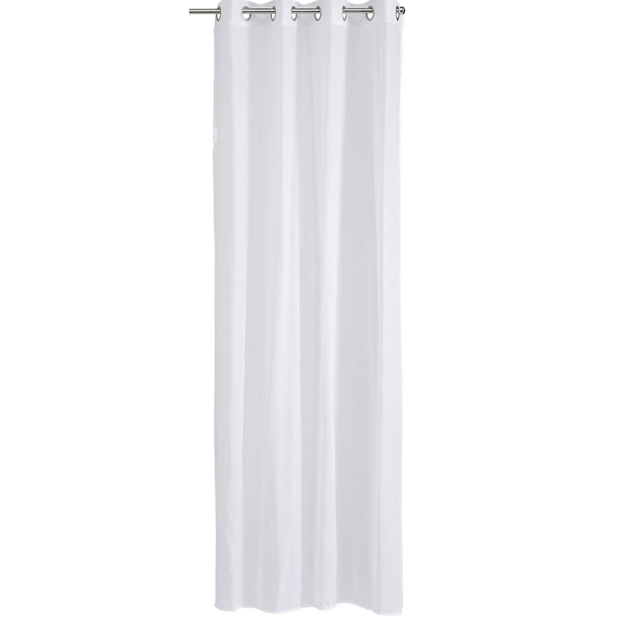 Voilage 8 oeillets imprimé zig zag blanc