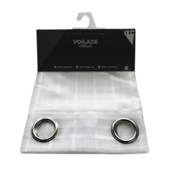 Voilage à oeillets imprimé quadrillage