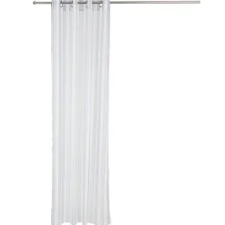 Voilage à oeillets imprimé bayadère bleu blanc 100% polyester 140x240cm