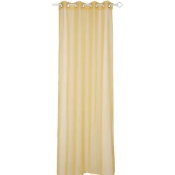 Voilage à oeillets inox uni modèle dolly jaune