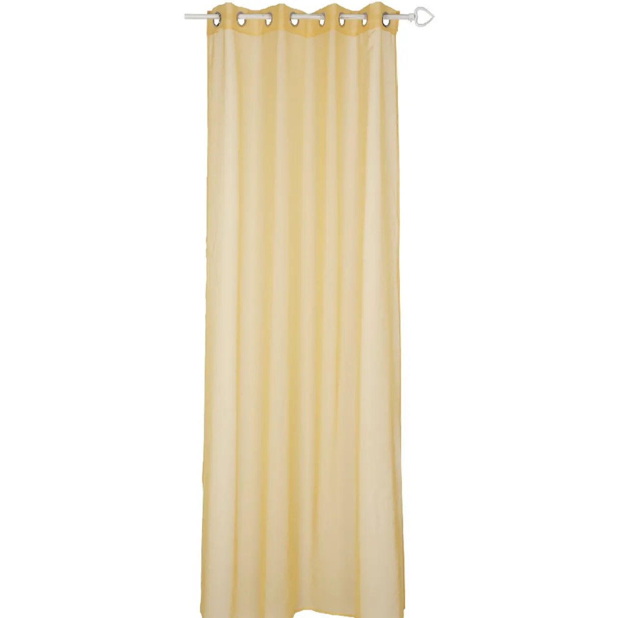 Voilage à oeillets inox uni modèle dolly jaune