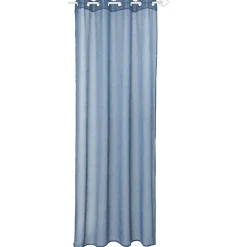 Voilage à oeillets inox uni modèle dolly bleu orage