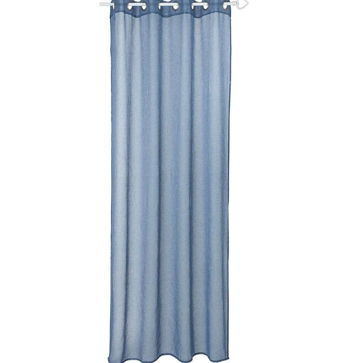 Voilage à oeillets inox uni modèle dolly bleu orage