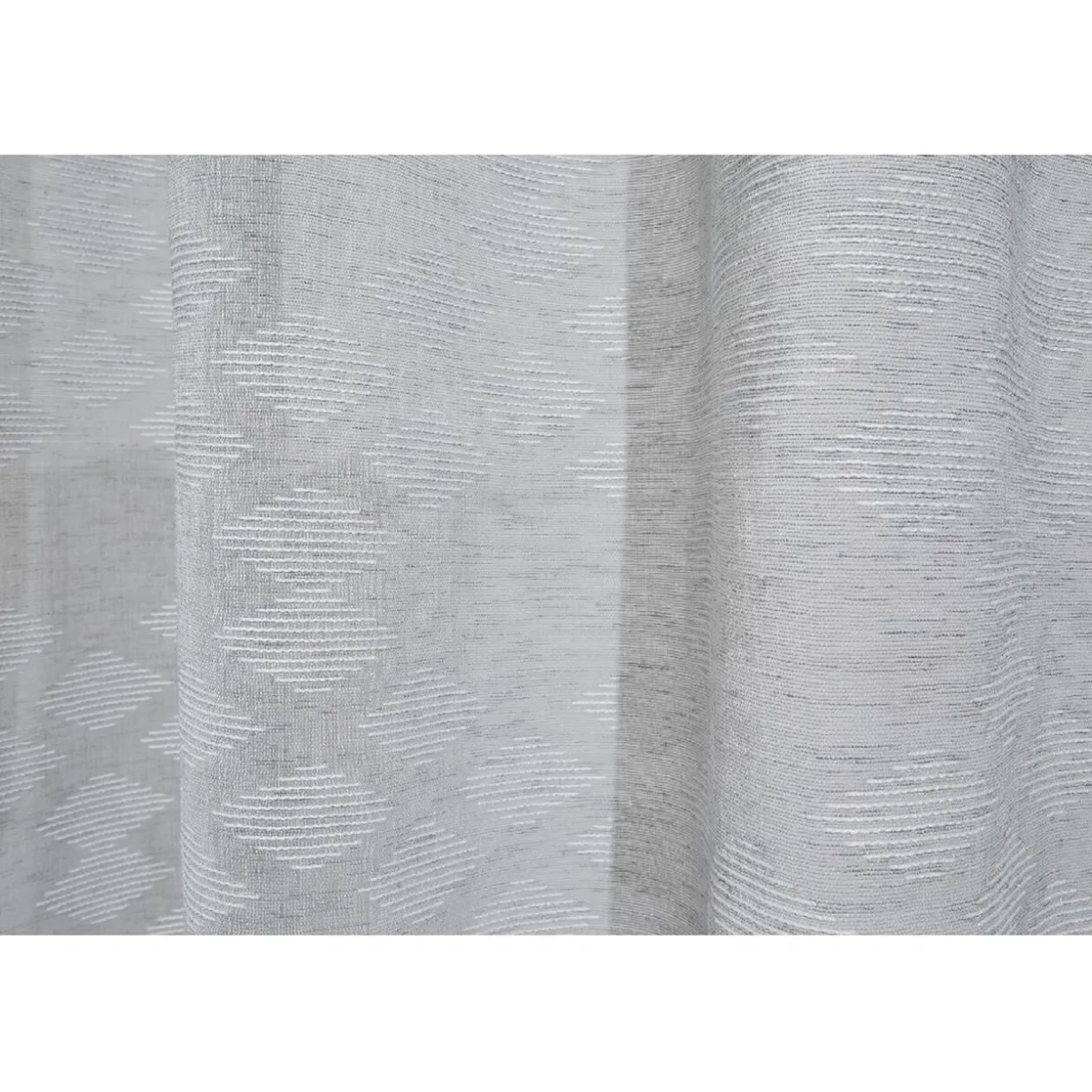 Voilage à oeillets jacquard losange gris