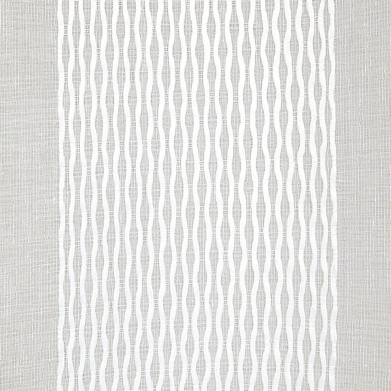 Voilage à oeillets jacquard bande verticale blanc