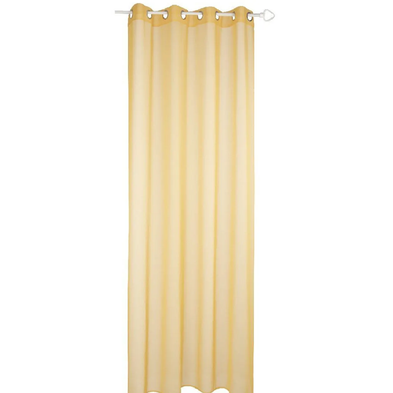 Voilage à oeillets jaune moutarde