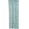Voilage à oeillets motif exotique feuillage blanc vert 140x240 cm