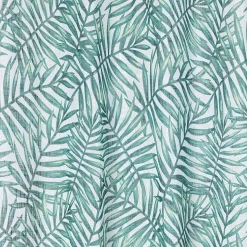Voilage à oeillets motif exotique feuillage blanc vert 140x240 cm