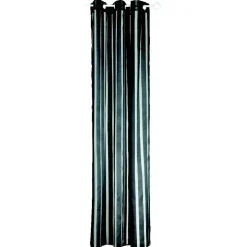 Voilage à oeillets noir et larges rayures verticales