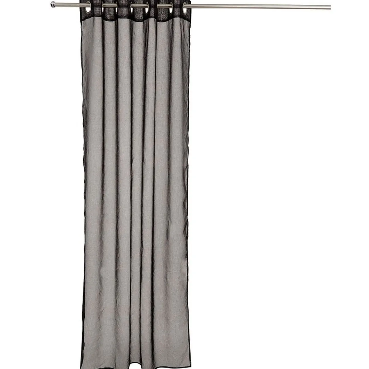 Voilage à oeillets noir uni 100% polyester 140x240cm