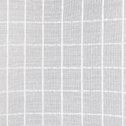 Voilage à oeillets quadrillage blanc