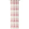 Voilage à oeillets rayé rose blanc beige