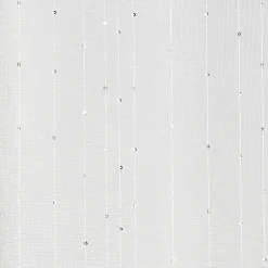 Voilage à oeillets rayures verticales effet sequin blanc