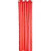 Voilage à oeillets rouge et larges rayures verticales