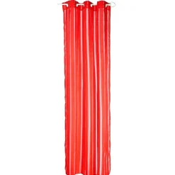 Voilage à oeillets rouge et larges rayures verticales