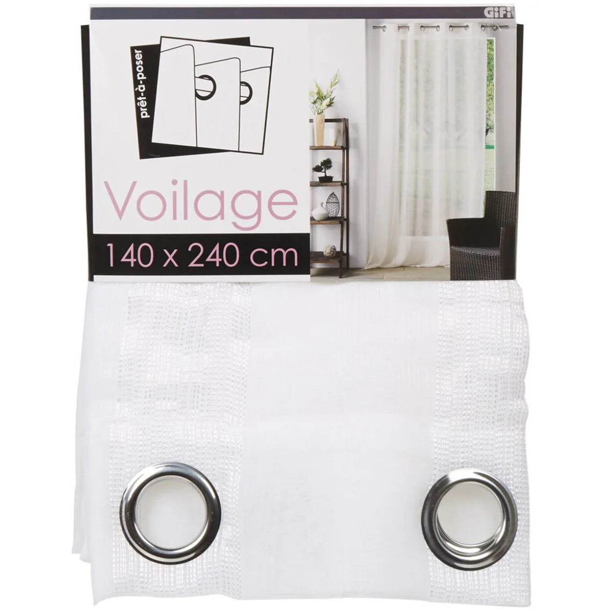 Voilage à oeillets Salina blanc