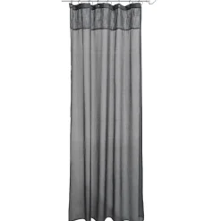 Voilage à oeillets uni bleu avec suspension anneaux